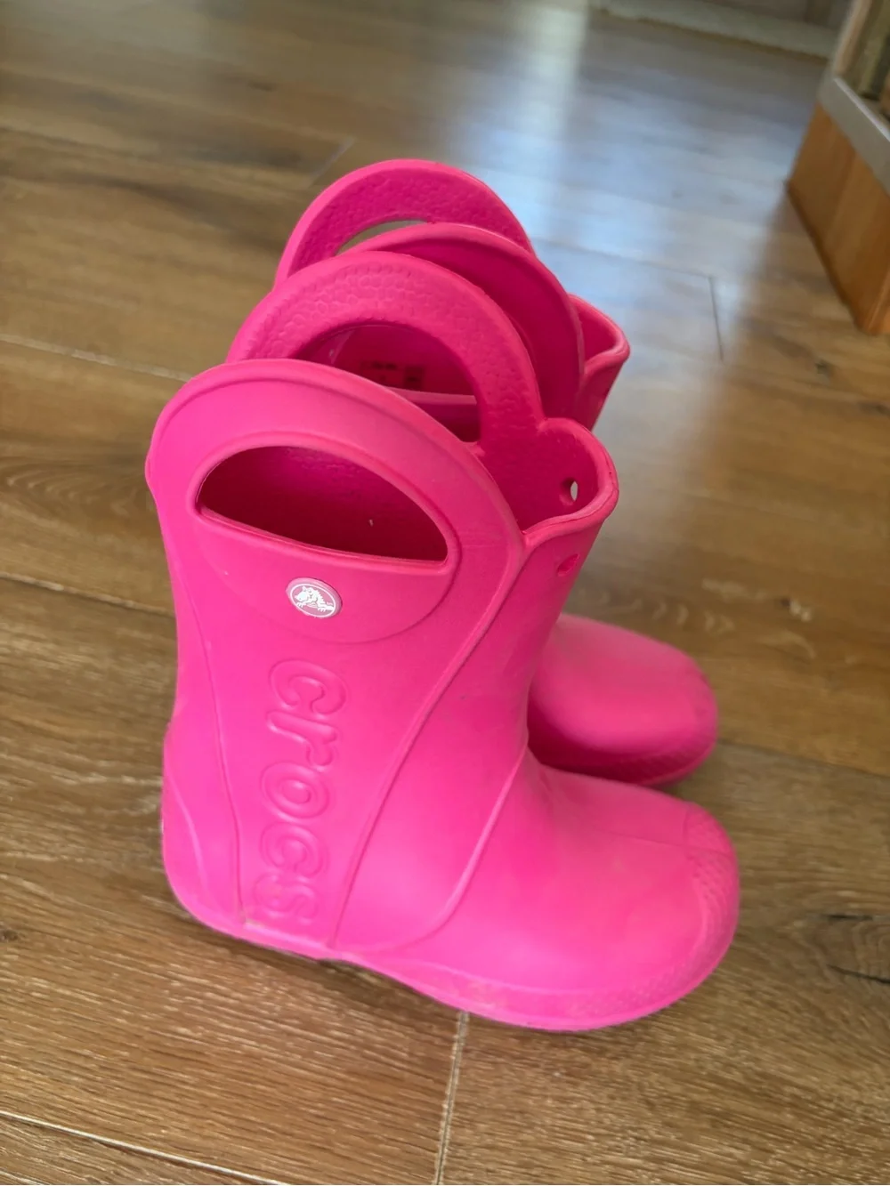 CROCS Kids Hot Pink Pull-On Rain Boots